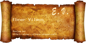 Ebner Vilmos névjegykártya